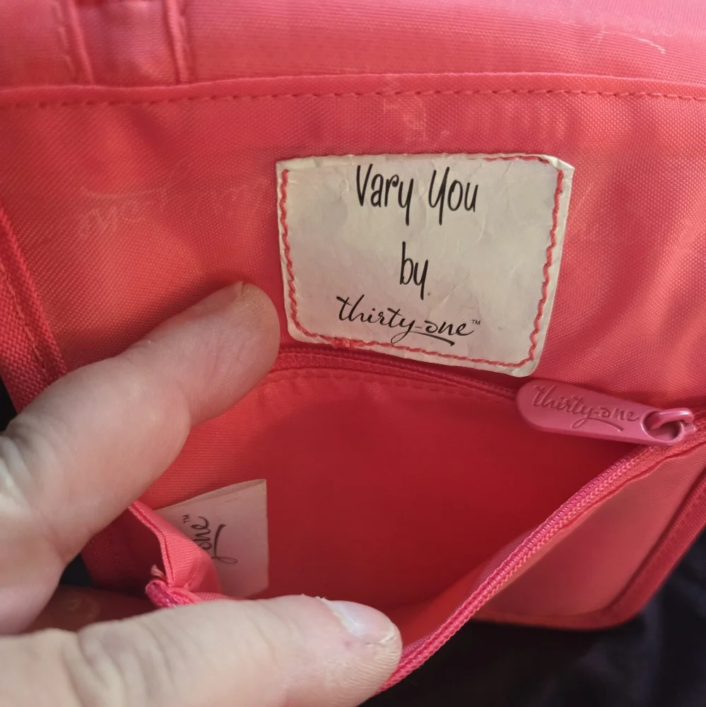 Thirty-One Pink Quilted Crossbody Bag/Wallet